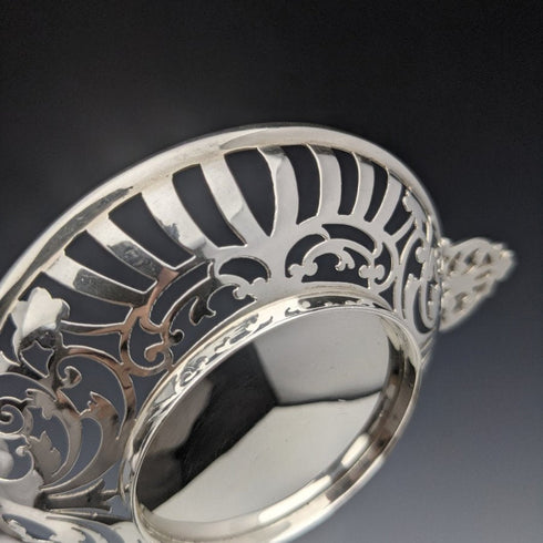 1901 British Antique Pure Silver (925 Silver) Bonbon Dish Pair Diameter 90mm Josiah Williams